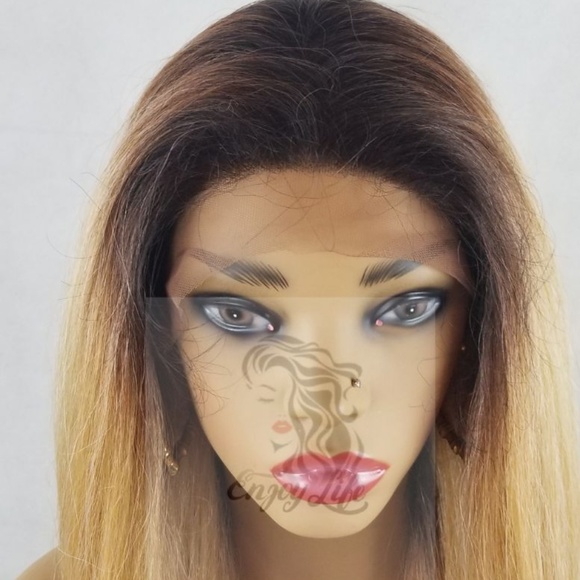 celebrity honey Blonde brown root lace wig